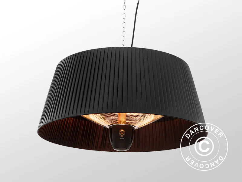 Wiszący halogenowy promiennik tarasowy IKEMA ze zdalnym sterowaniem, 1500W, Czarny - Image 2