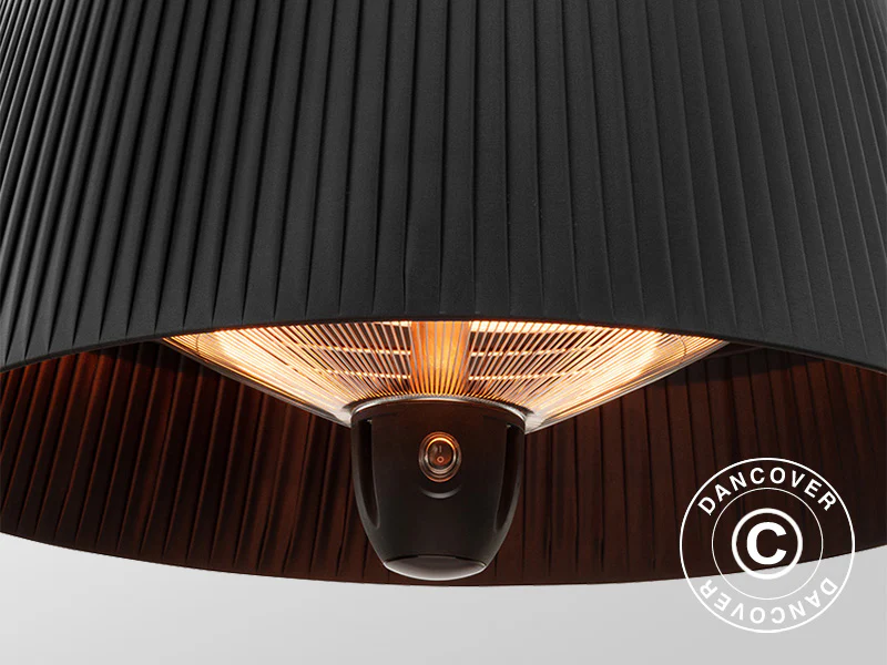 Wiszący halogenowy promiennik tarasowy IKEMA ze zdalnym sterowaniem, 1500W, Czarny - Image 3