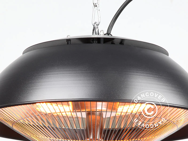 Wiszący halogenowy promiennik tarasowy MINNA ze zdalnym sterowaniem, 1500W, czarny - Image 4
