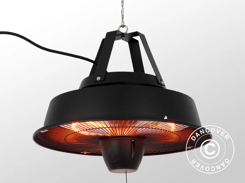 Wiszący węglowy promiennik tarasowy Irabu, 1500W, Czarny - Image 2
