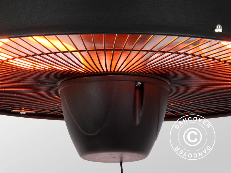 Wiszący węglowy promiennik tarasowy Irabu, 1500W, Czarny - Image 4
