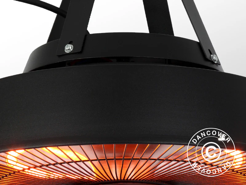 Wiszący węglowy promiennik tarasowy Irabu, 1500W, Czarny - Image 5