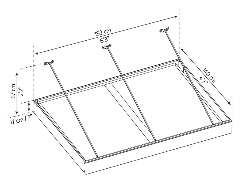 Zadaszenie drzwiowe Sophia XL 2000, Palram/Canopia, 1,40x1,92x0,17m, Ciemnoszary/Przezroczysty - Image 9