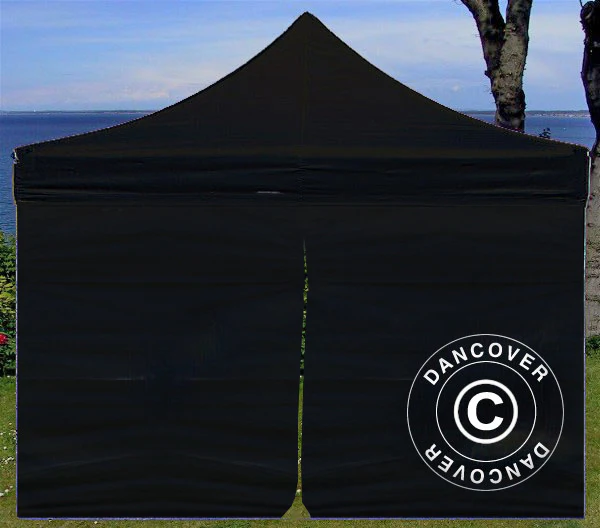 Zestaw ścian bocznych dla Namiot ekspresowy FleXtents 3x3m, Czarny - Image 2