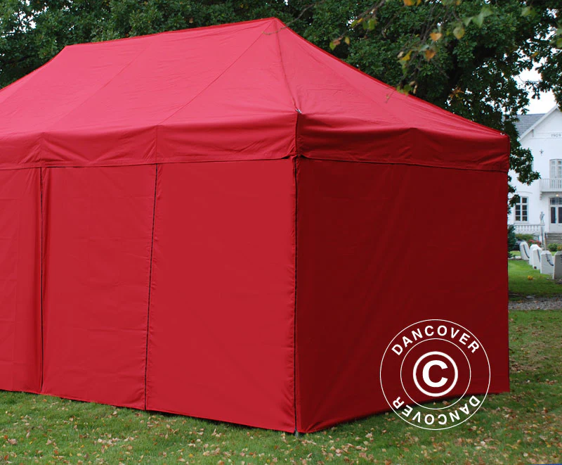Zestaw ścian bocznych dla Namiot ekspresowy FleXtents 4x8m, Czerwony - Image 4